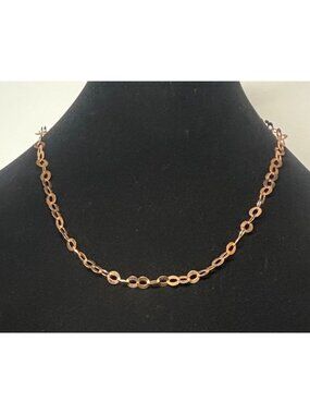 Milor Italy Bronze Rose Gold Tone Chain Necklace 20-Inches Oval Link Design